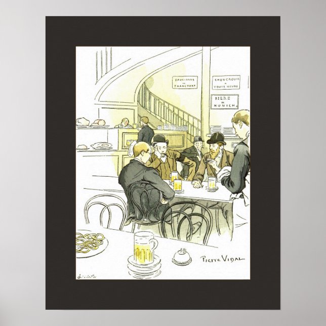 Brasserie Allemande ~German Brewery ~ Pierre Vidal Poster (Front)
