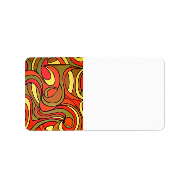 Brassy And Bright-Hand Painted Abstract Art Label (Front)