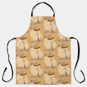 Brat Autumn Funny Trending Fun Foodie Pattern Apron