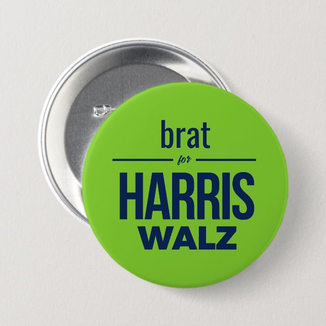 brat for Harris Walz 7.5 Cm Round Badge (Front & Back)