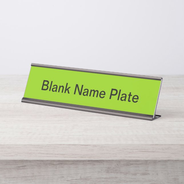 Brat Green Solid Colour Desk Name Plate (Front)