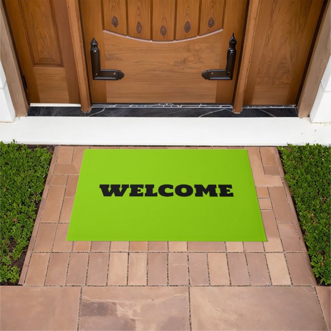 Brat Green Solid Colour Doormat (Outdoor)