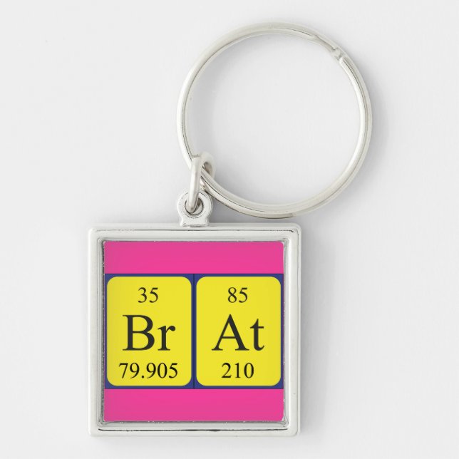 Brat periodic table name keyring (Front)