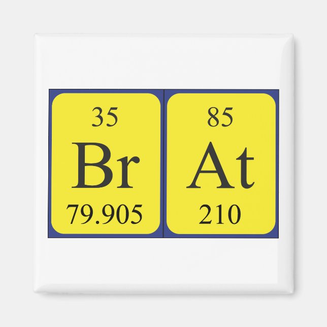 Brat periodic table name magnet (Front)