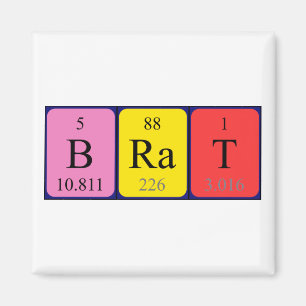 Brat periodic table name magnet
