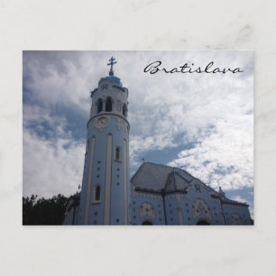 bratislava blue church postcard