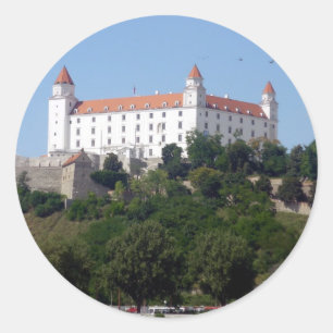bratislava castle classic round sticker