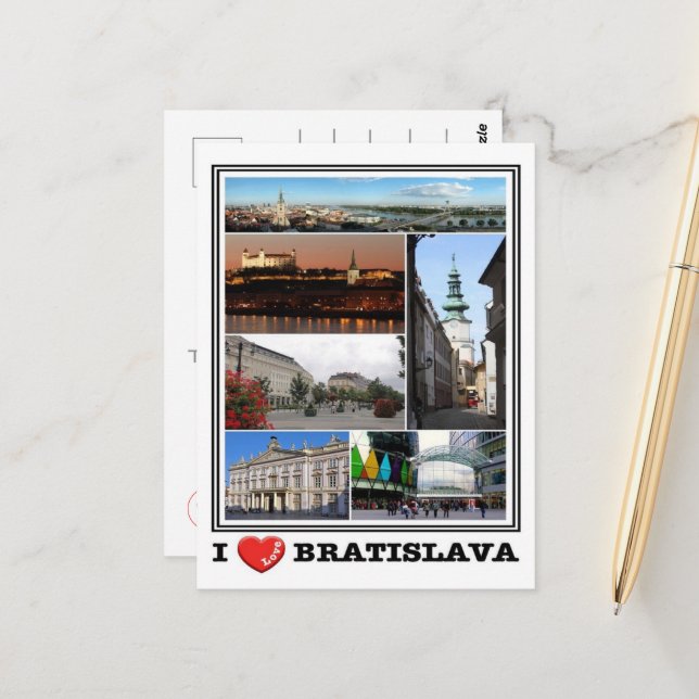 Bratislava - I Love - Slovakia - Postcard (Front/Back In Situ)