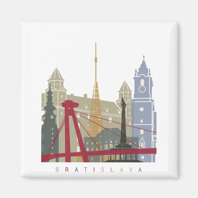 Bratislava skyline poster magnet (Front)