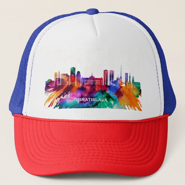Bratislava Skyline Trucker Hat (Front)