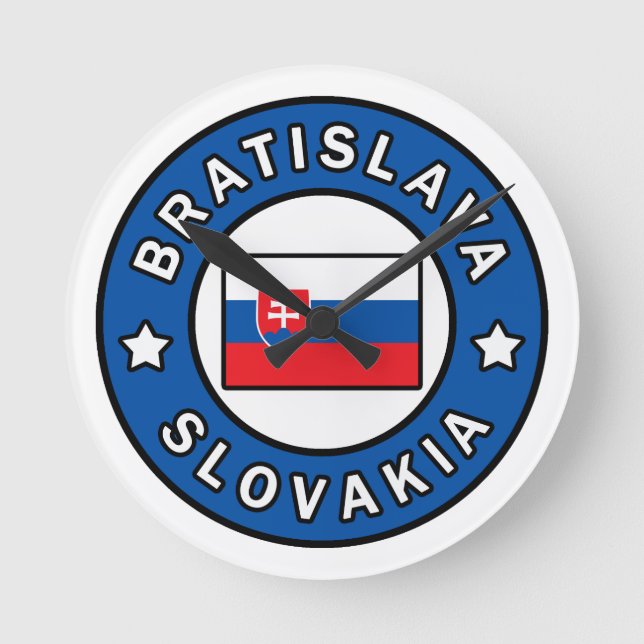 Bratislava Slovakia Round Clock (Front)