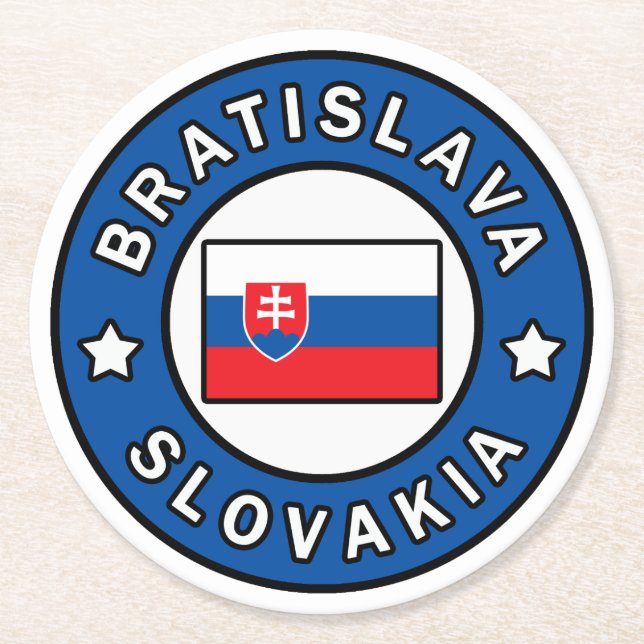 Bratislava Slovakia Round Paper Coaster (Front)