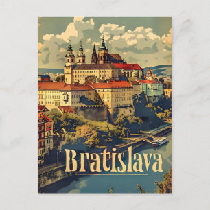 Bratislava travel ad vintage postcard