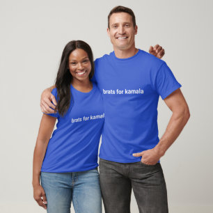 Brats for kamala simple minimalist white text T-Shirt