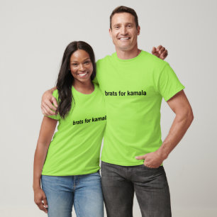 Brats for kamala simple modern black lime green T-Shirt