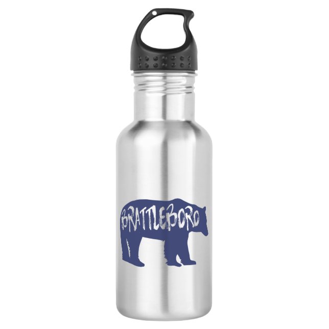 Brattleboro Vermont Bear 532 Ml Water Bottle (Front)