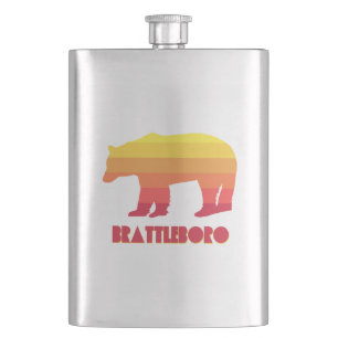 Brattleboro Vermont Rainbow Bear Hip Flask