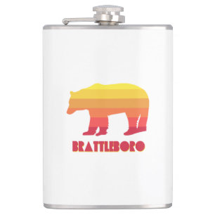 Brattleboro Vermont Rainbow Bear Hip Flask