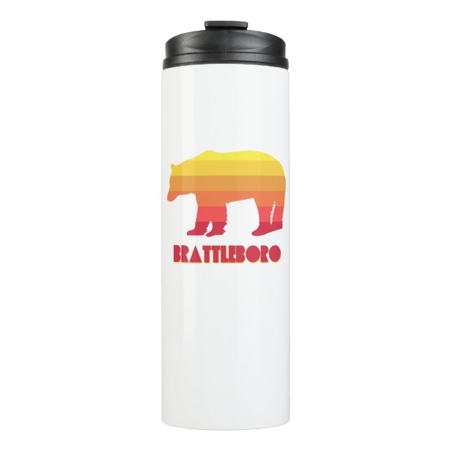 Brattleboro Vermont Rainbow Bear Thermal Tumbler (Front)