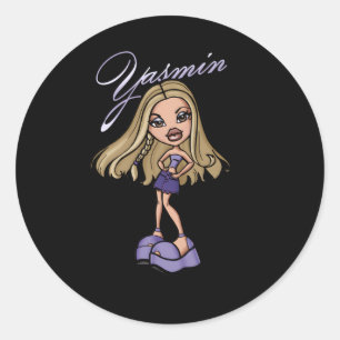 Bratz Yasmin Floral Portrait Classic Round Sticker