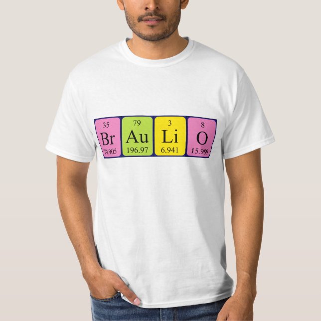 Braulio periodic table name shirt (Front)
