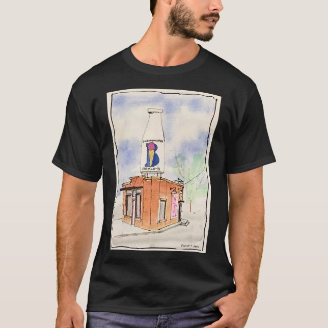 Braum's Milk Bottle Building in OKC T-Shirt (Front)