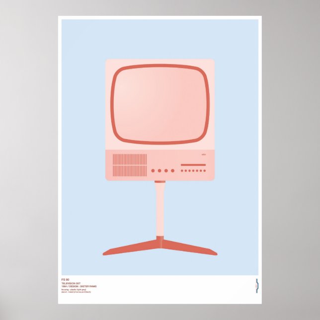 Braun FS 80 Television Set - Dieter Rams Poster (Front)