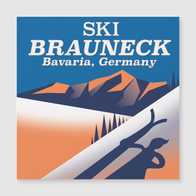 Brauneck Bavaria, vintage ski poster. (Front)