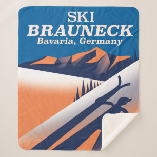Brauneck Bavaria, vintage ski poster. Sherpa Blanket