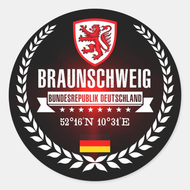 Braunschweig Classic Round Sticker (Front)