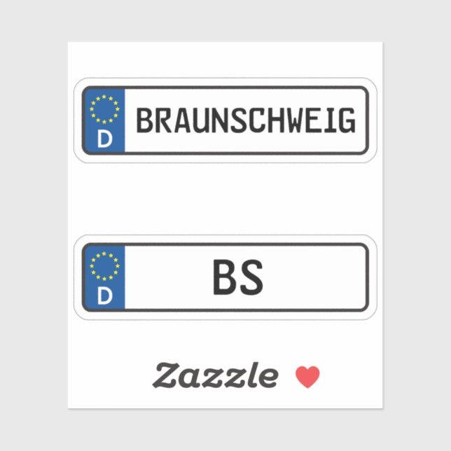 Braunschweig kennzeichen, German Car License Plate (Sheet)