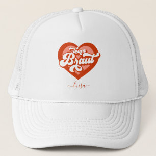 Braut Und Team Braut Bachelorette Retro Herz Trucker Hat