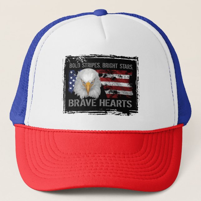 Brave American Hearts Trucker Hat (Front)