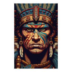 Brave and Bold: The Aztec Warrior Rises Photo Print