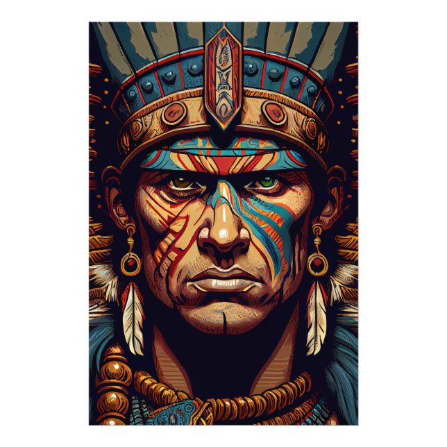 Brave and Bold: The Aztec Warrior Rises Photo Print (Front)