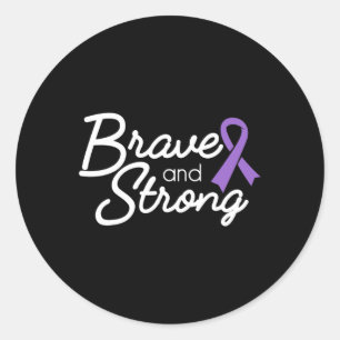 Brave And Strong Heimerheimer's And Epilepsy Warri Classic Round Sticker