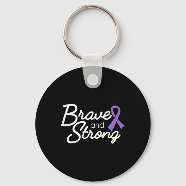 Brave And Strong Heimerheimer's And Epilepsy Warri Key Ring (Front)