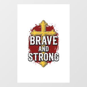 Brave and Strong Vintage Cross Shirt Design_1