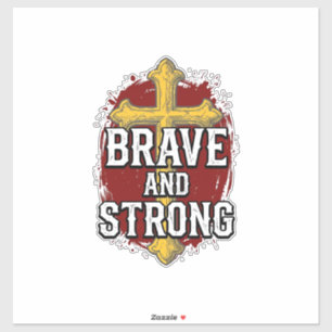 Brave and Strong Vintage Cross Shirt Design_1