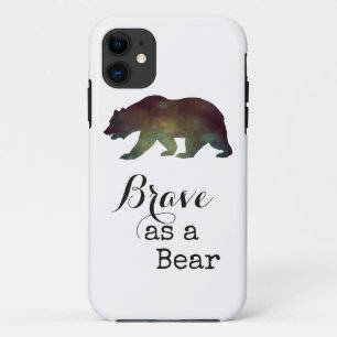 Brave as a Bear Watercolor Typography iPhone 11 Case