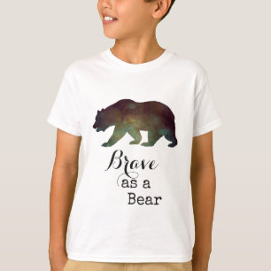 Brave as a Bear Watercolor Typography T-Shirt