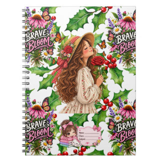Brave Bloom Floral Aesthetic Spiral Notebook | Nat