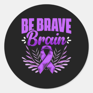 Brave Brain - Epilepsy Survivor Epilepsy Awareness Classic Round Sticker