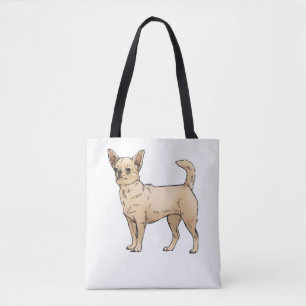 Brave Chihuahua Blue Tote Bag