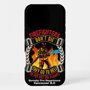 Brave firefighter battling fierce flames at dusk iPhone 16 pro max case