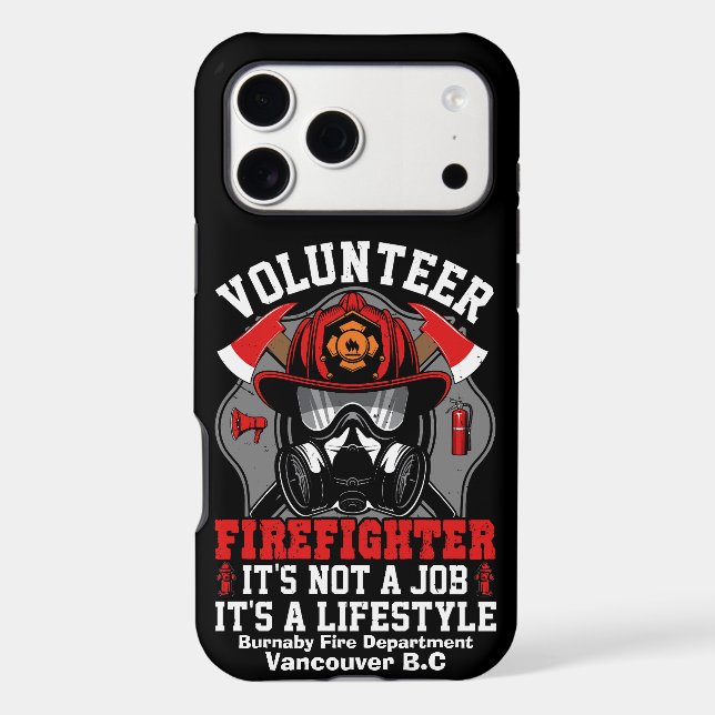 Brave firefighter ready for action in vibrant gear (Back)
