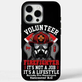 Brave firefighter ready for action in vibrant gear iPhone 16 pro max case