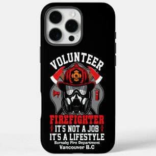 Brave firefighter ready for action in vibrant gear iPhone 16 pro max case
