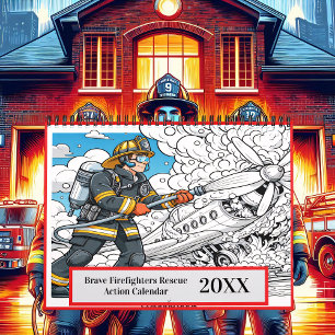 Brave Firefighters Rescue Action 2025/2026 Calendar
