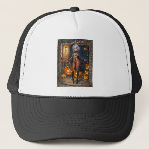Brave Halloween Girl Trick or Treat Bodypainting Trucker Hat